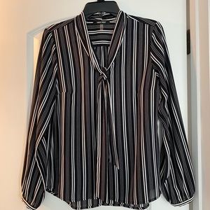 Nine West Black and White Stripe Blouse
